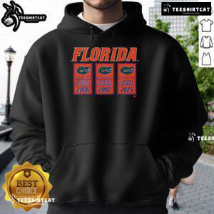 Official Florida Basketball 2025 NCAA Champions Banners Hoodie showcasing team pride and championship celebration.