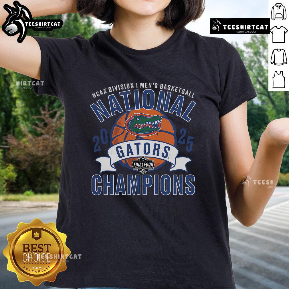 Vintage Florida Gators Fanatics 2025 NCAA Men's Basketball National Champions Ladies Tee showcasing team pride.