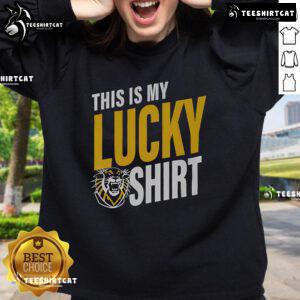 Official Fort Hays State Tigers sweatshirt design showcasing school pride and lucky charm for fans and students.