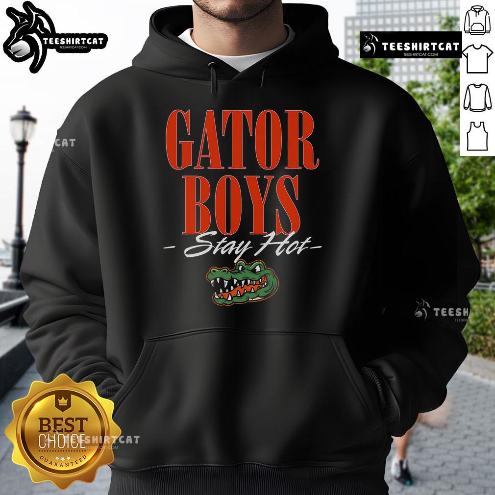 Alt Text: Official Gator Boys Stay Hot Hoodie featuring a vibrant design and comfortable fit for fans of the Gator Boys.