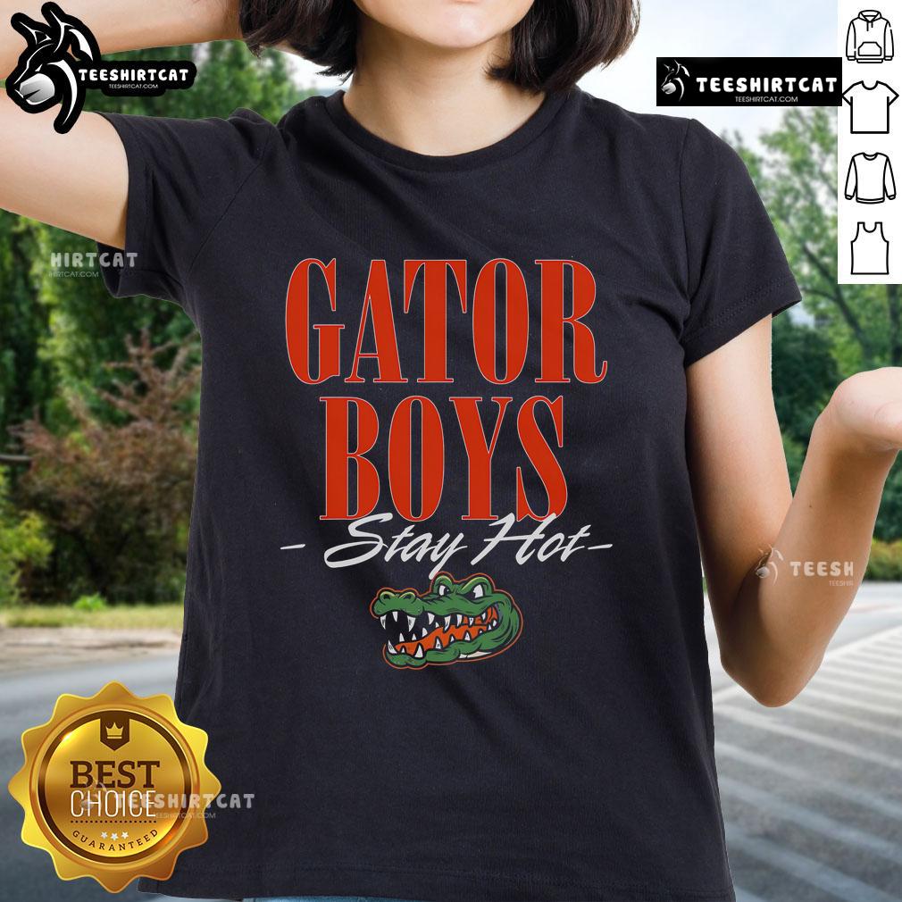 Official Gator Boys Stay Hot Ladies Tee featuring a stylish design for fans of the Gator Boys series.