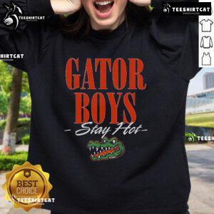 Official Gator Boys Stay Hot sweatshirt featuring a vibrant design, perfect for fans and outdoor enthusiasts.