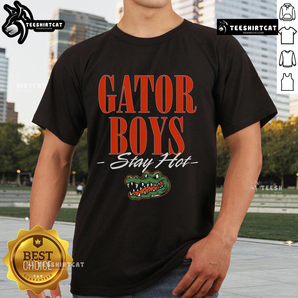 Alt Text: Official Gator Boys Stay Hot T-Shirt featuring vibrant design and comfortable fit for fans of Gator Boys merchandise.