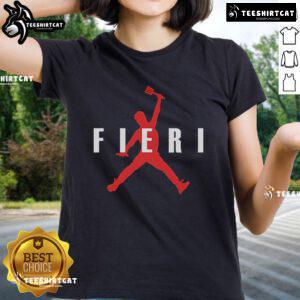 Official Guy Fieri Air Fieri Jordan Jump Chef parody ladies tee featuring vibrant graphics and stylish design.