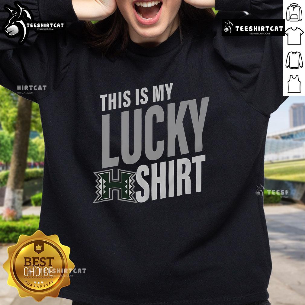Official Hawaii Rainbow Warriors sweatshirt in vibrant colors, perfect for fans to show team spirit and luck.