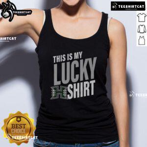 Hawaii Rainbow Warriors tank top featuring 'This Is My Lucky Tank Top' design, perfect for fans and supporters.