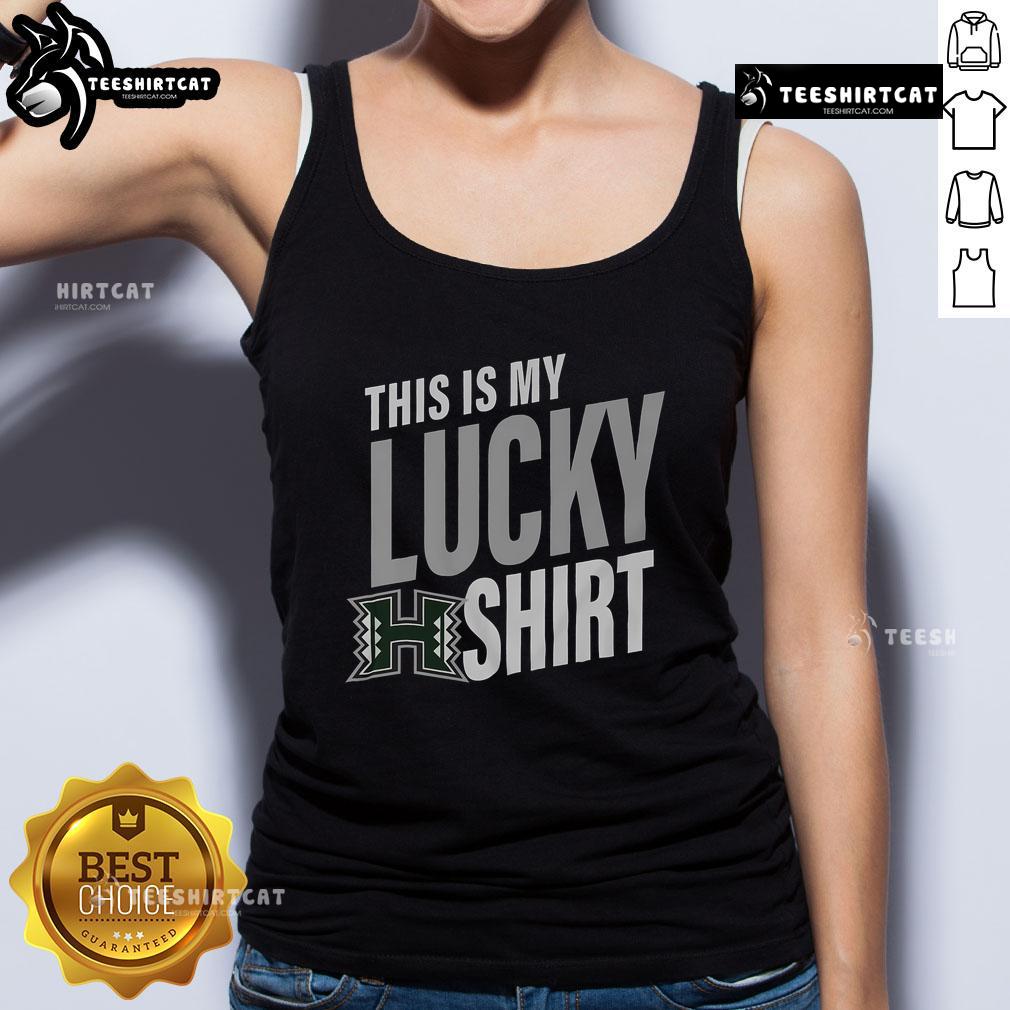 Hawaii Rainbow Warriors tank top featuring 'This Is My Lucky Tank Top' design, perfect for fans and supporters.