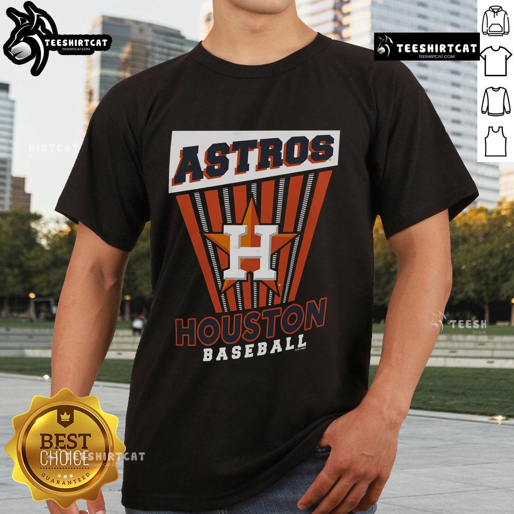 Official Houston Astros Baseball Starter T-Shirt in navy blue with vibrant team logo, perfect for fans and game day wear.
