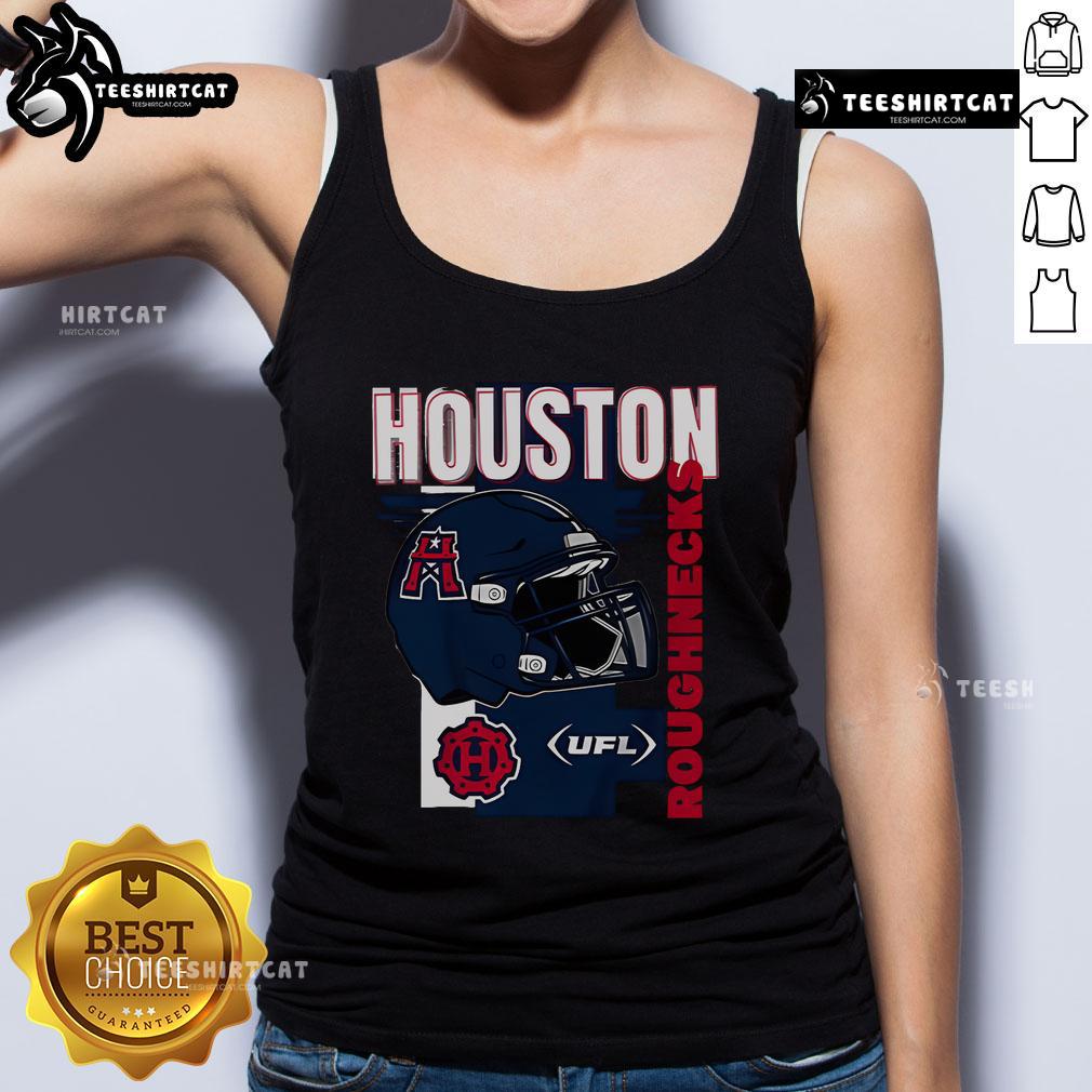 Official Houston Roughnecks Helmet Frame Tank Top featuring team colors and logo for fans and athletes.