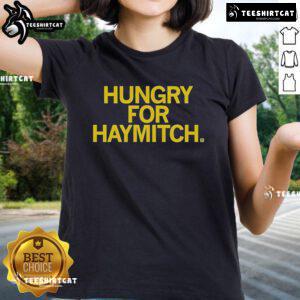 Official Hungry For Haymitch Ladies Tee featuring a stylish design, perfect for fans of The Hunger Games series.