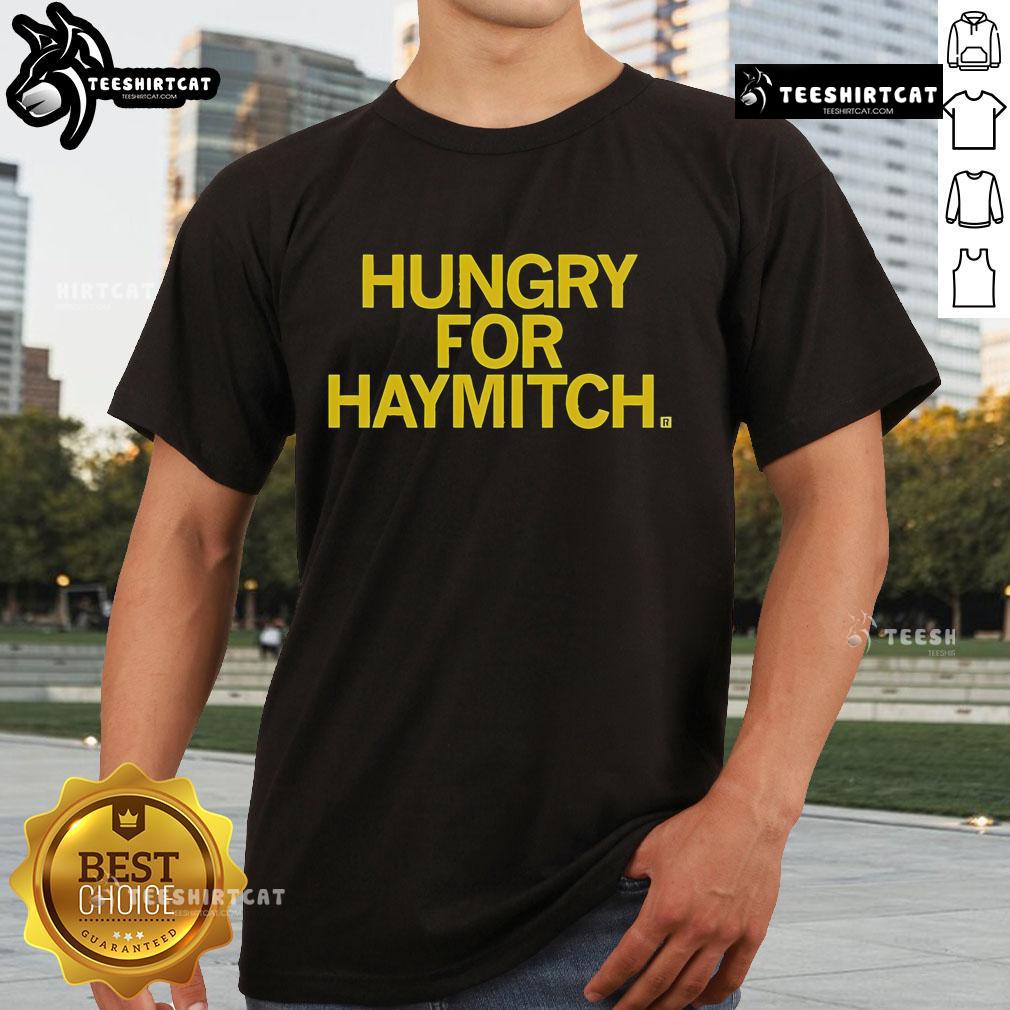 Official Hungry For Haymitch T-Shirt featuring bold graphics and a stylish design, perfect for fans of The Hunger Games.