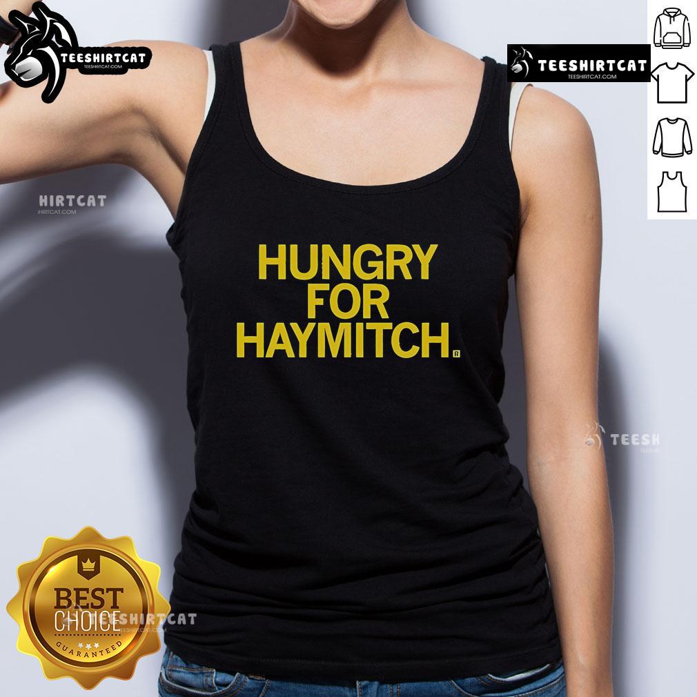 Official Hungry For Haymitch tank top featuring a stylish design for fans of The Hunger Games series.