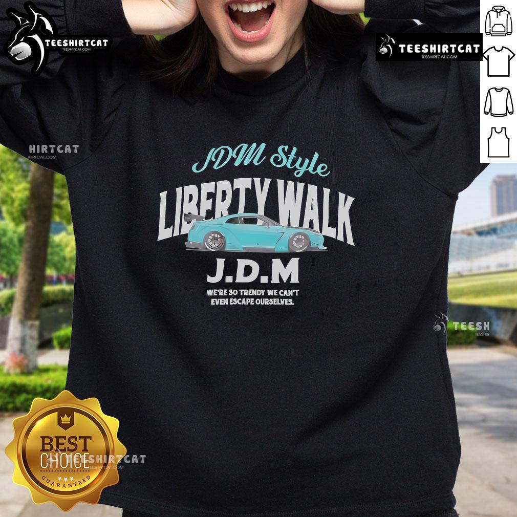 Alt Text: Official Liberty Walk JDM Arch 35 Sweatshirt featuring a stylish design, perfect for car enthusiasts and streetwear lovers.