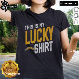 Official Los Angeles Chargers 'This Is My Lucky' Ladies Tee, featuring a stylish design perfect for fans and game day.