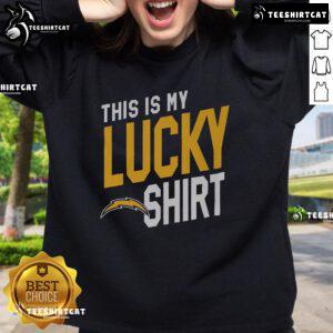 Official Los Angeles Chargers sweatshirt, perfect for game day, showcasing team pride and lucky charm for fans.