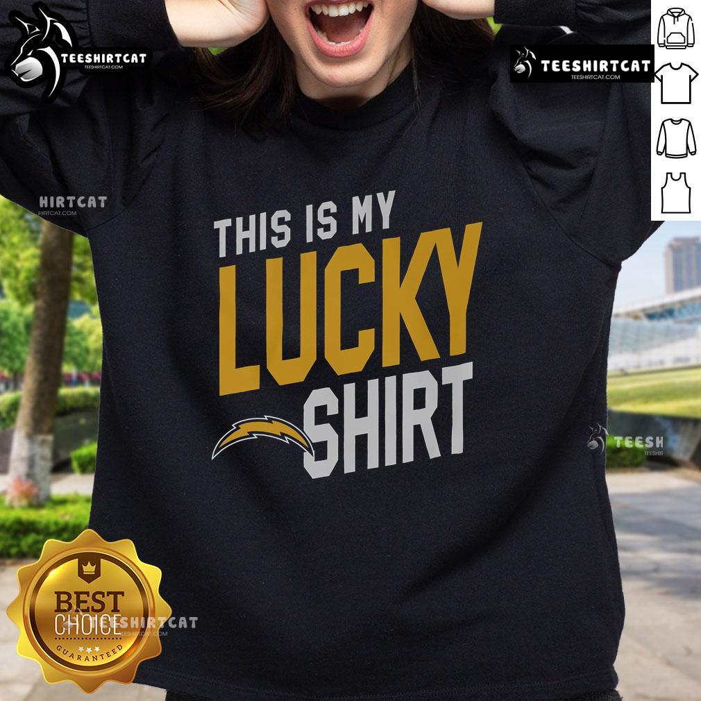 Official Los Angeles Chargers sweatshirt, perfect for game day, showcasing team pride and lucky charm for fans.