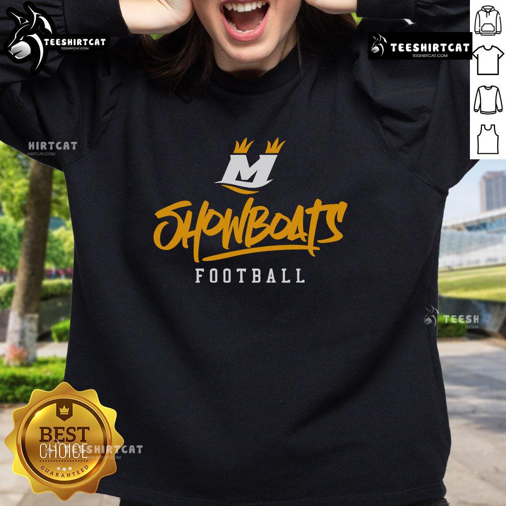 Stylized text sweatshirt featuring the official Memphis Showboats logo, perfect for fans and casual wear.