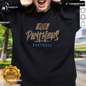 Stylized text sweatshirt featuring the official Michigan Panthers logo, perfect for fans and sports enthusiasts.
