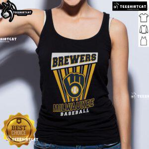 Official Milwaukee Brewers Baseball Starter Tank Top in blue, featuring the team logo and stylish design for fans.