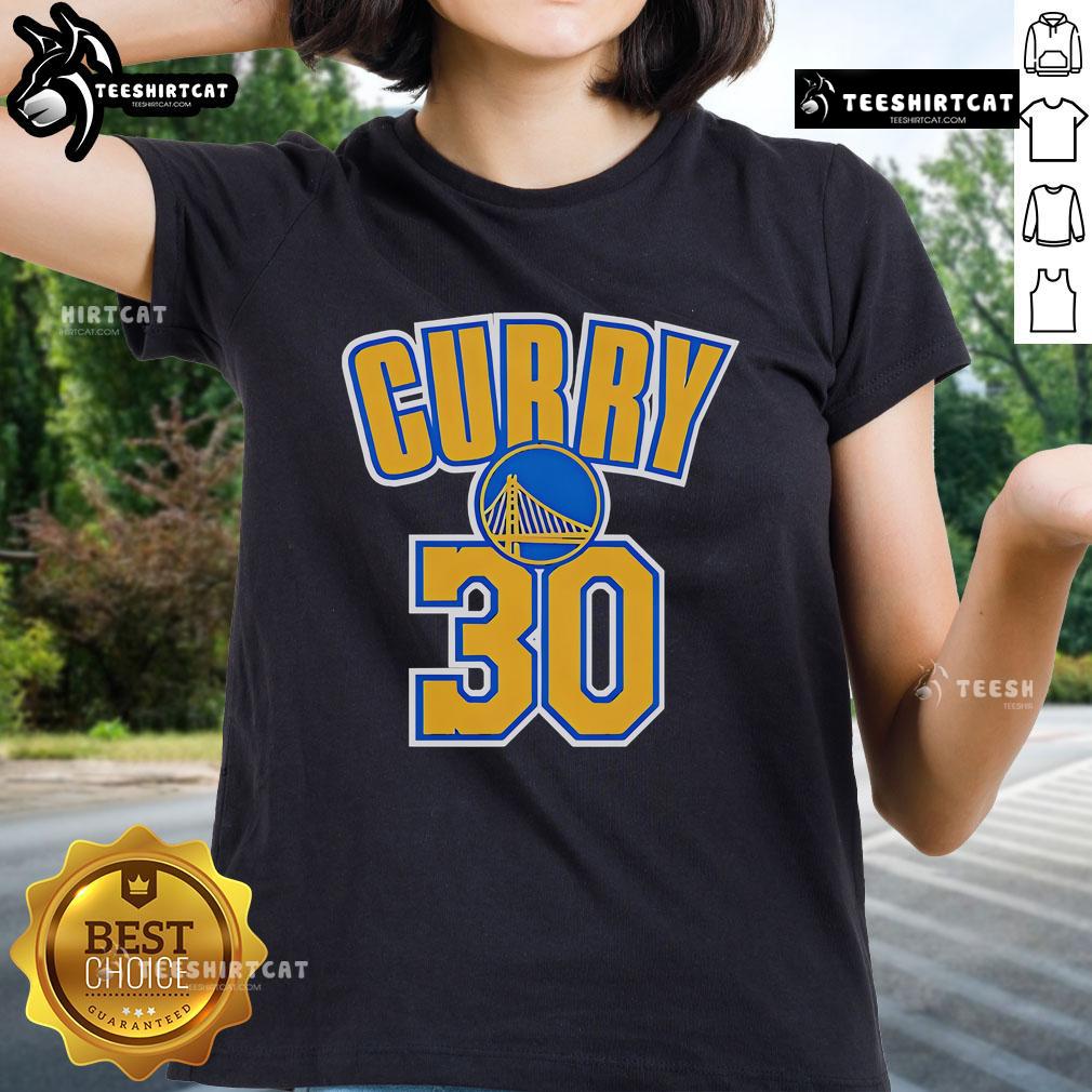 Official NBA Steph Curry 30 Ladies Tee featuring vibrant graphics and a stylish fit for female basketball fans.