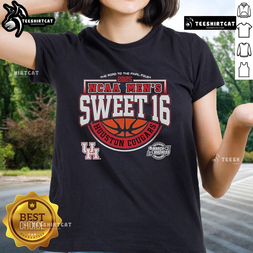 Official NCAA Houston Cougars Men's Sweet 16 tee for 2025, perfect for fans celebrating the road to the Final Four.