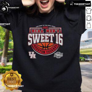 Alt Text: Official NCAA Houston Cougars Men's Sweet 16 sweatshirt celebrating the team's journey to the Final Four 2025.