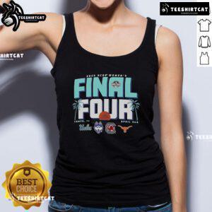 Official NCAA Women's Final Four Tampa Florida 2025 tank top featuring team logos and vibrant colors.