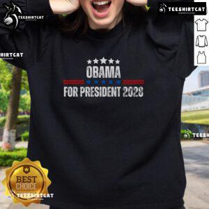 Official Obama For President 2028 sweatshirt featuring bold logo and stylish design, perfect for supporters.