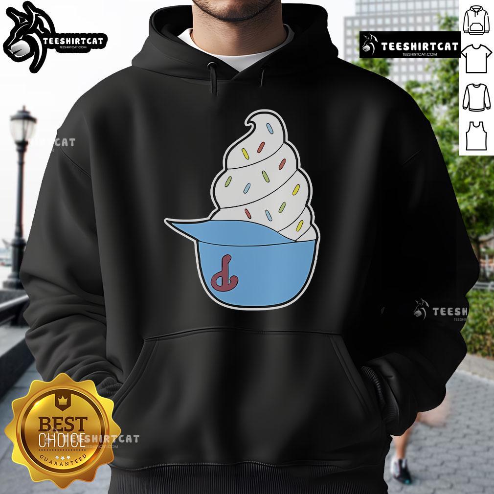 Official Philadelphia Phillies Ice Cream Helmet Hoodie featuring team colors and logo for fans and collectors.