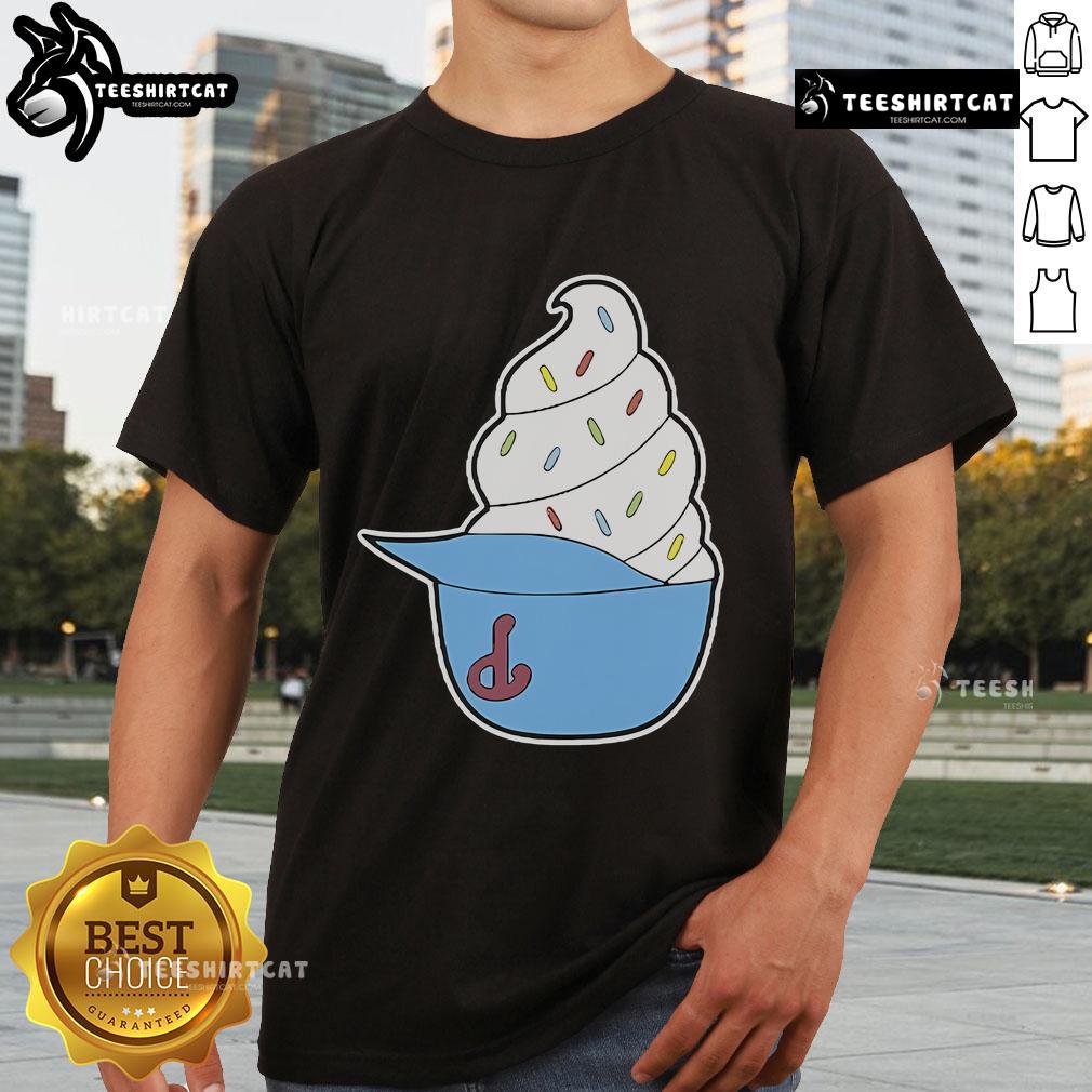 Official Philadelphia Phillies Ice Cream Helmet T-Shirt featuring team colors and logo, perfect for fans and collectors.