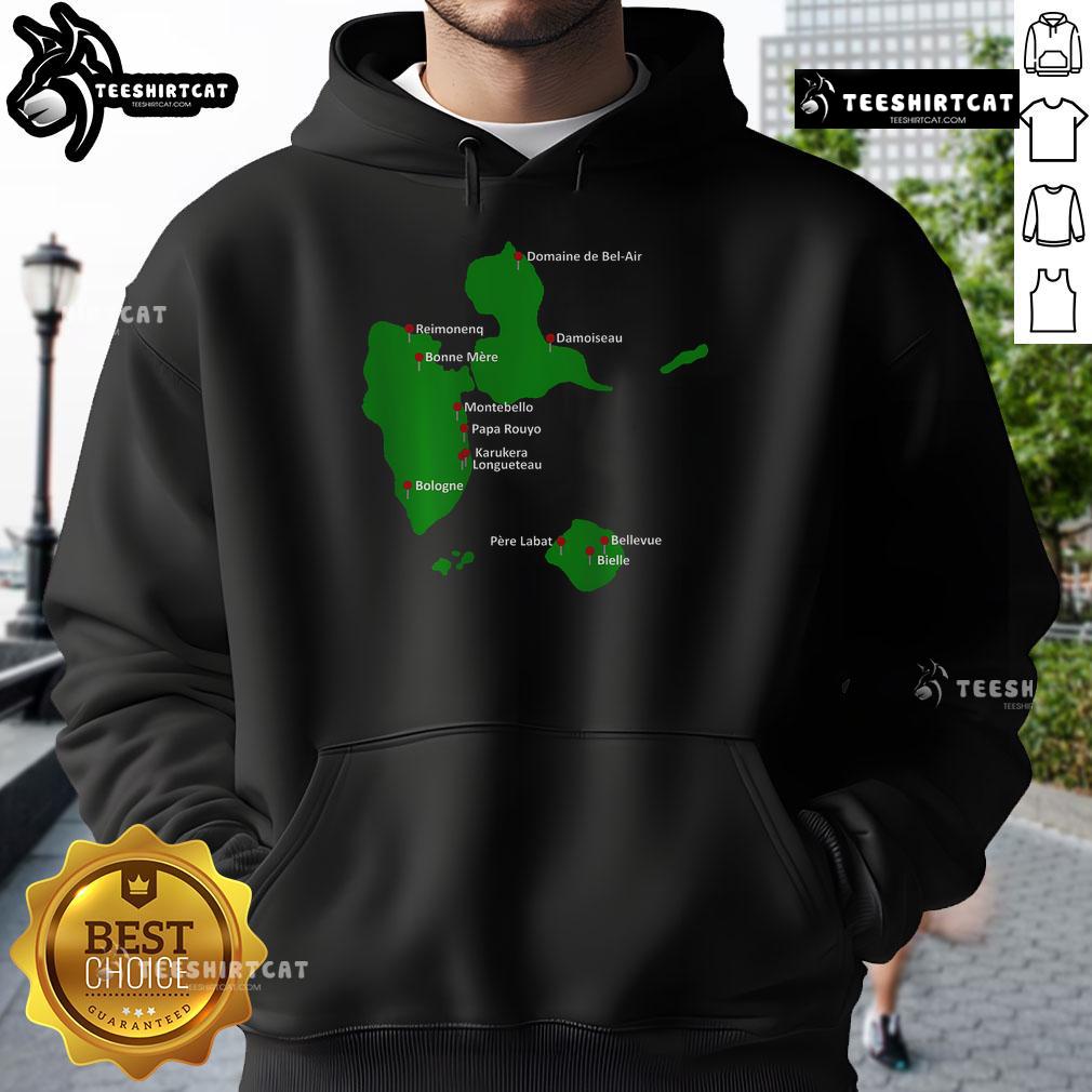 Official Rum Traveler Guadeloupe 2025 hoodie featuring vibrant design and tropical colors for rum enthusiasts.