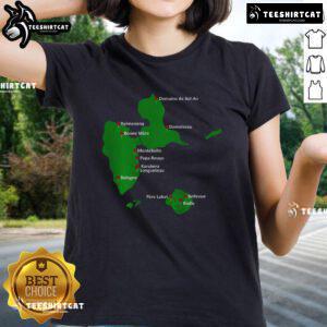 Official Rum Traveler Guadeloupe 2025 Ladies Tee featuring vibrant design and comfortable fit for rum enthusiasts.