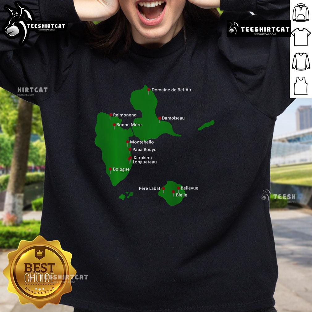 Official Rum Traveler Guadeloupe 2025 sweatshirt featuring vibrant design and comfortable fit for rum enthusiasts.