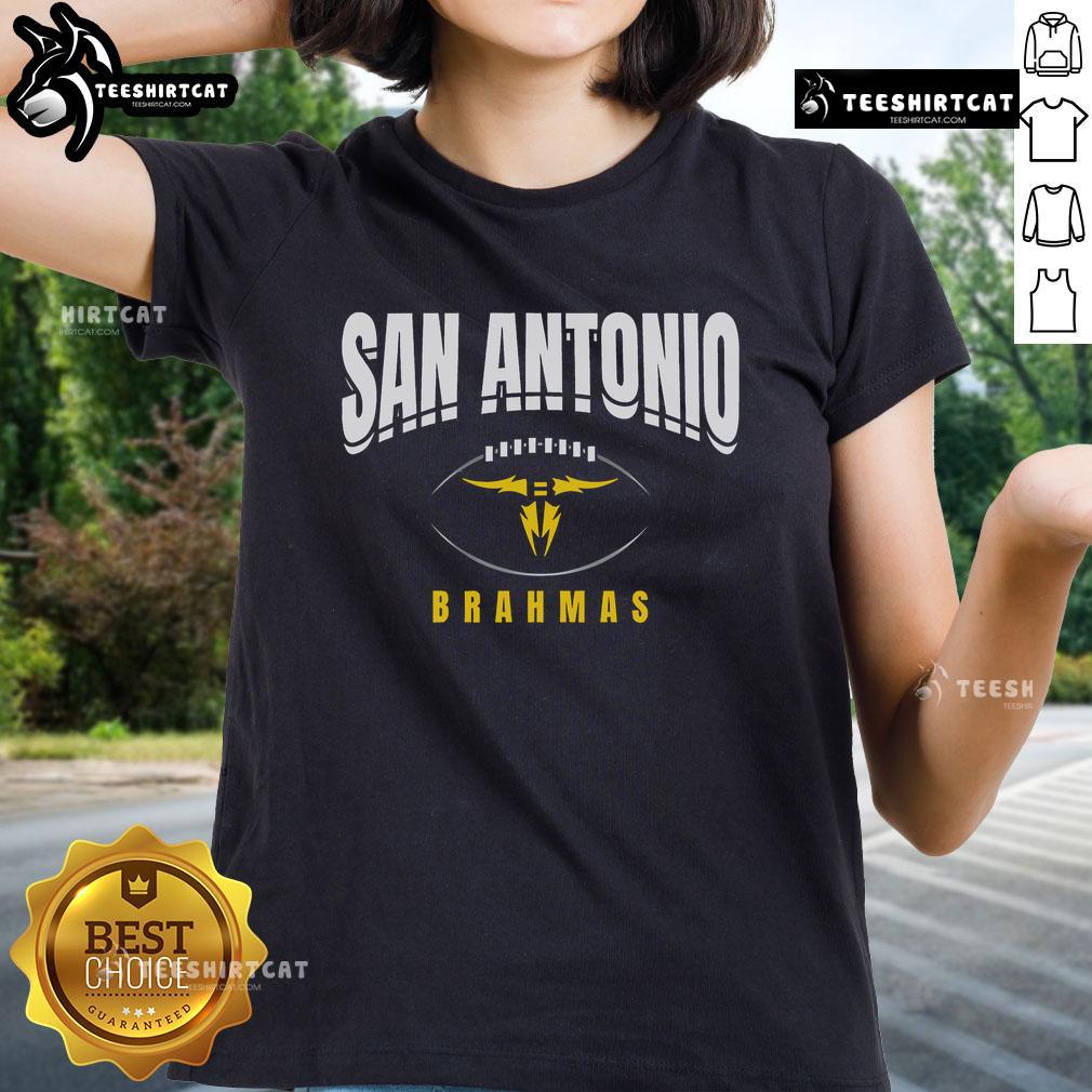 Official San Antonio Brahmas football outline ladies tee featuring team colors and logo design for fans and supporters.