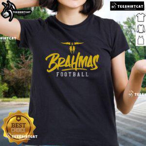 Alt Text: Stylized text design on an Official San Antonio Brahmas ladies tee in vibrant colors, perfect for fans.