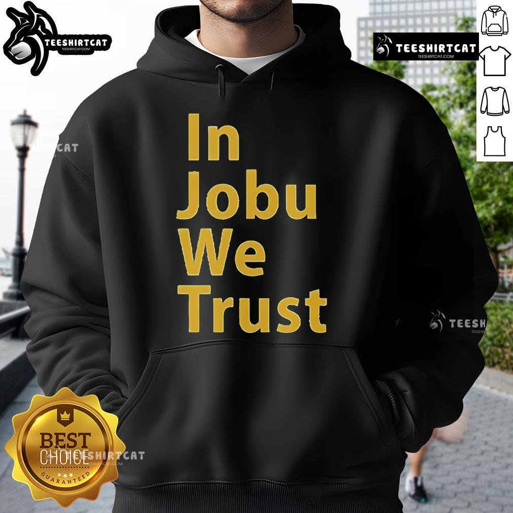 Official St. Louis Blues 'In Jobu We Trust' hoodie featuring team colors and logo, perfect for fans and game day wear.