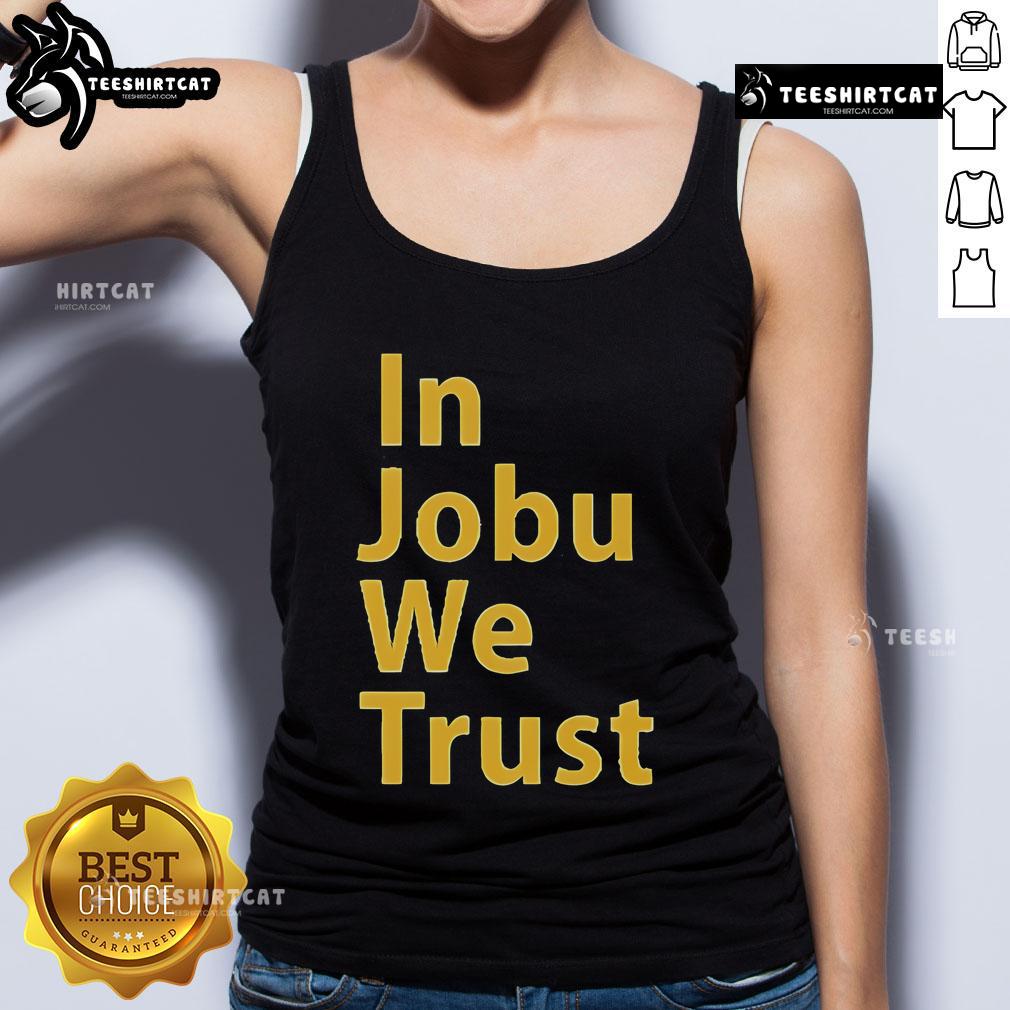Alt Text: Official St. Louis Blues 'In Jobu We Trust' tank top showcasing team spirit and style for fans.
