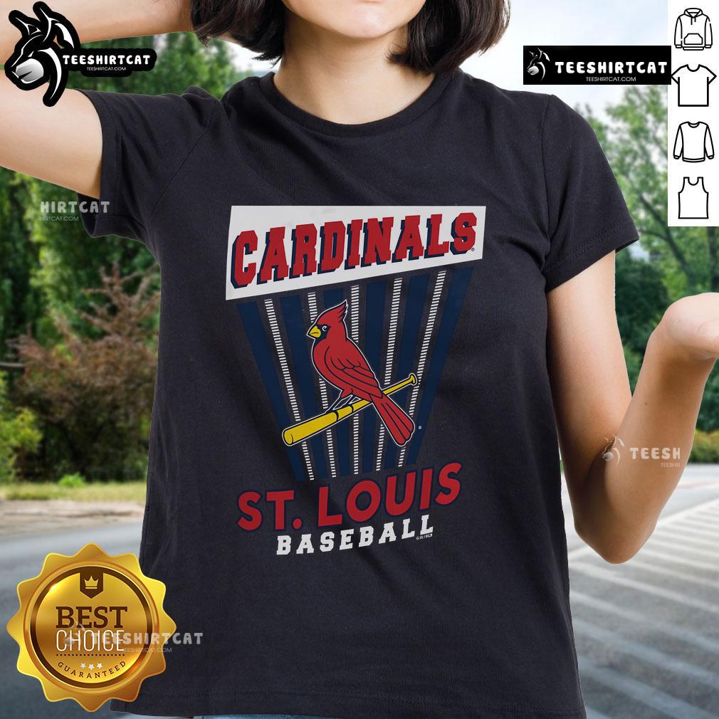 Official St. Louis Cardinals baseball starter ladies tee featuring team logo and stylish design, perfect for fans.