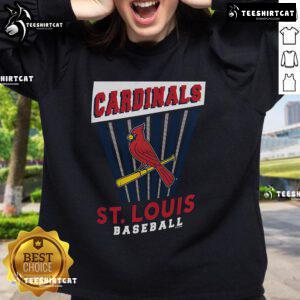 Alt Text: Official St. Louis Cardinals baseball starter sweatshirt in red with logo, perfect for fans and casual wear.