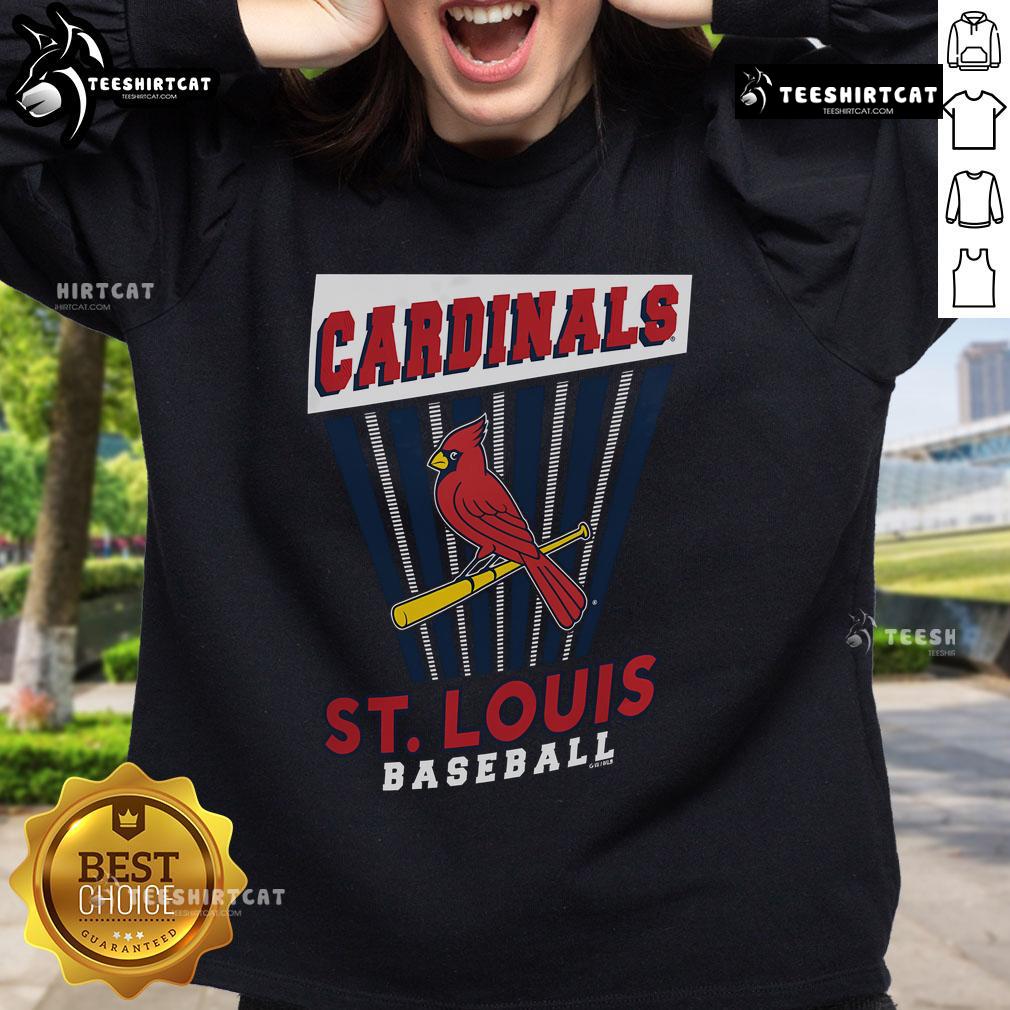 Alt Text: Official St. Louis Cardinals baseball starter sweatshirt in red with logo, perfect for fans and casual wear.