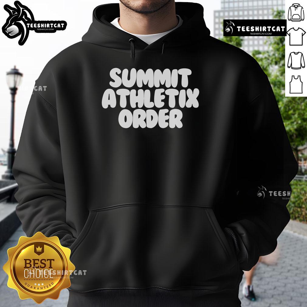 Official Summit Athletix Order Hoodie in navy, featuring logo and cozy design for athletes and fitness enthusiasts.