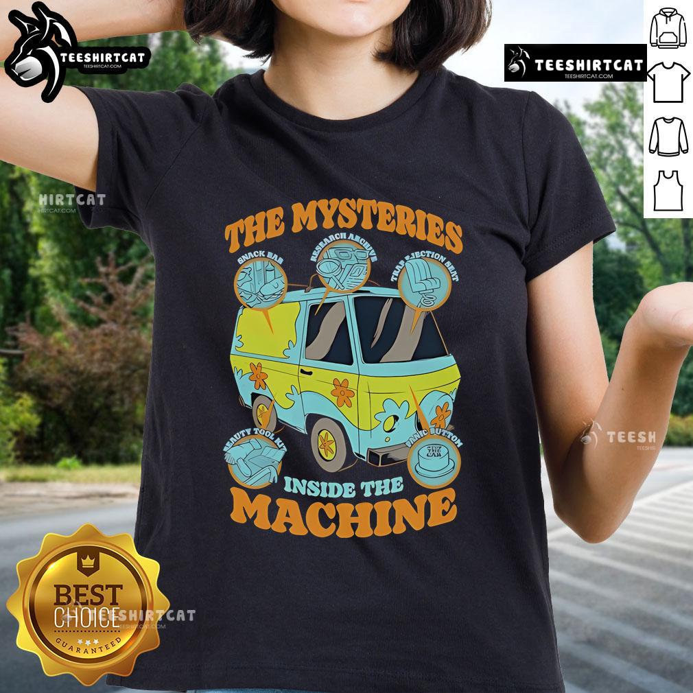 Official Scooby-Doo Ladies Tee featuring 'The Mysteries Inside The Machine' design, perfect for fans of the series.