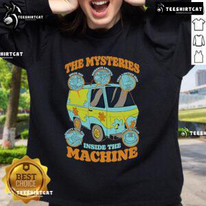 Official Scooby-Doo sweatshirt featuring 'The Mysteries Inside The Machine' design, perfect for fans and cozy wear.