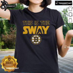 Alt Text: Official Boston Bruins logo on a stylish ladies tee, perfect for fans showcasing team spirit.