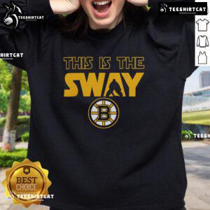 Alt Text: Official This Is The Sway Boston Bruins Logo Sweatshirt featuring a bold team logo on a stylish design.