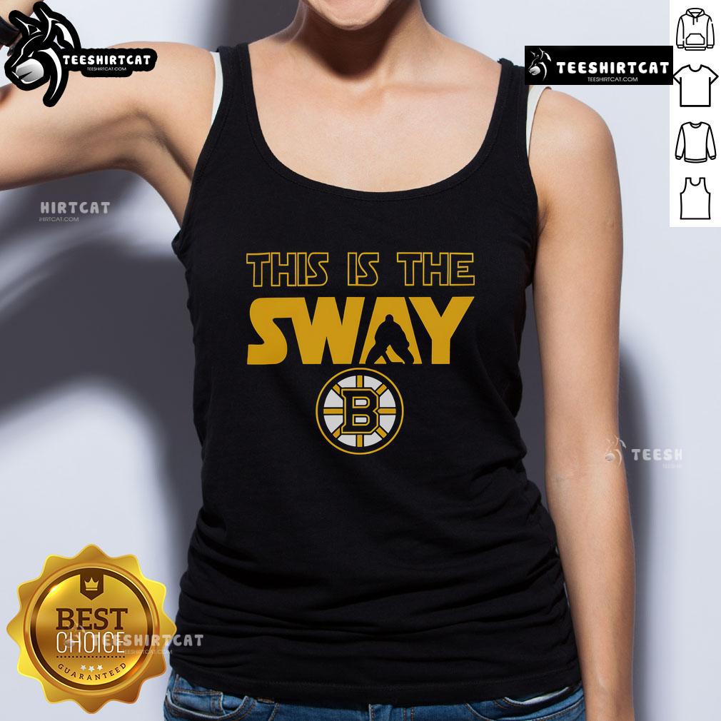 Official Boston Bruins logo tank top featuring bold design, perfect for fans of the Sway collection.