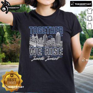 Alt Text: Official Together We Rise Juncta Juvant Ohio River Flood 2025 Disaster Relief Ladies Tee in vibrant colors.