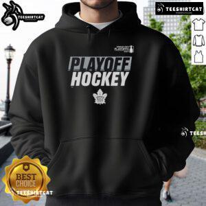 Official Toronto Maple Leafs Stanley Cup Playoffs 2025 hoodie featuring team logo and playoff graphics, perfect for fans.