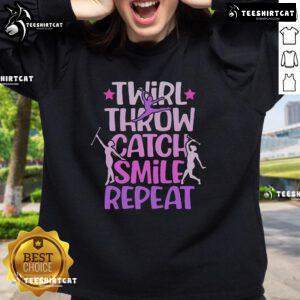 Official Twirler Majorettes sweatshirt featuring a baton twirling design, perfect for twirlers and cheer enthusiasts.