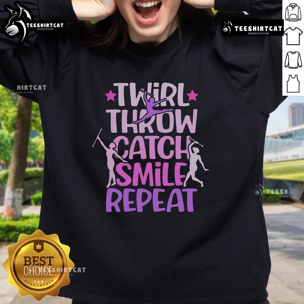 Official Twirler Majorettes sweatshirt featuring a baton twirling design, perfect for twirlers and cheer enthusiasts.